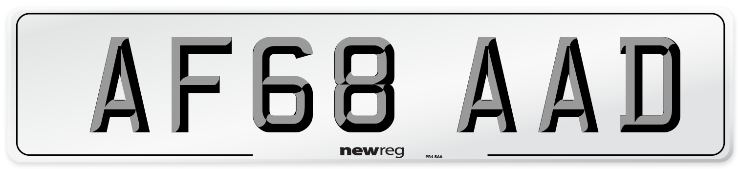 AF68 AAD Number Plate from New Reg